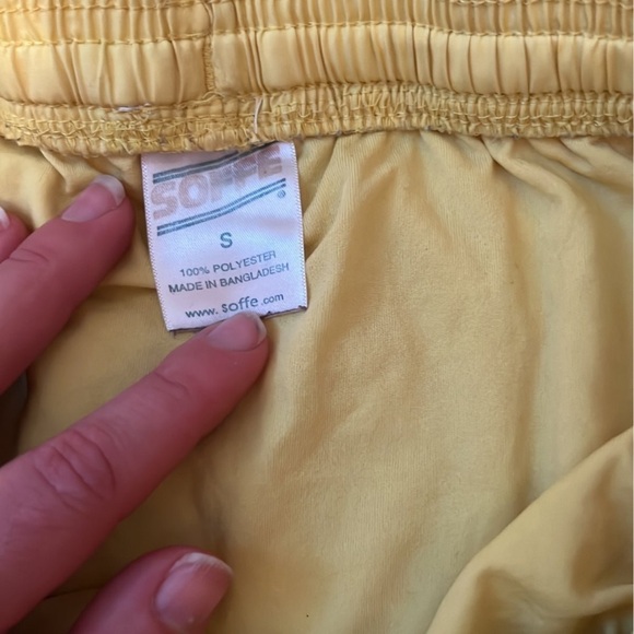 Soffe Yellow Athletic Shorts with Floral Sides - Picture 2 of 4